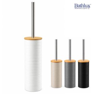 Modern Toilet Brush with Bamboo Lid & Holder #5003-1