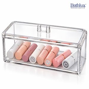 Clear Acrylic Cosmetic Storage Box with Lid #MSD-2086(8027)