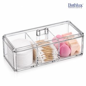 3-Compartment Clear Cosmetic Organizer with Lid #MSD-2087(8028)
