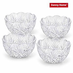 Danny Home Decorative Glass Salad Bowl Set – 4 Pieces