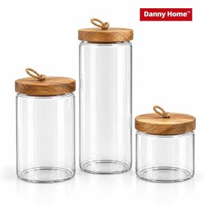 Danny Home 3-Piece Glass Storage Jar Set