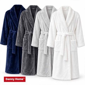 Danny Home 300 GSM Flannel Plush Bathrobe