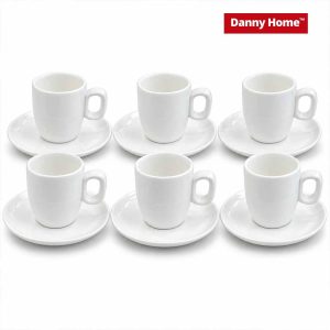 Danny Home 12-Piece Ceramic Cup & Saucer Set