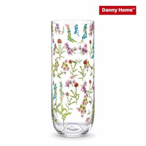 Floral Printed Glass Vase