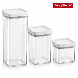 Danny Home 3-Piece Square Sealed Storage Box Set