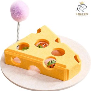 Cheese-shaped interactive cat toy MB5149