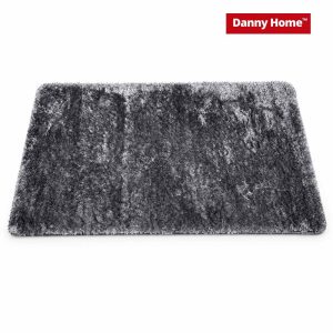 Danny Home Charcoal Gray Plush Shag Mat