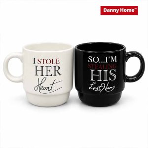 Danny Home 500ml Porcelain Couple Mug Set – 2 Pieces
