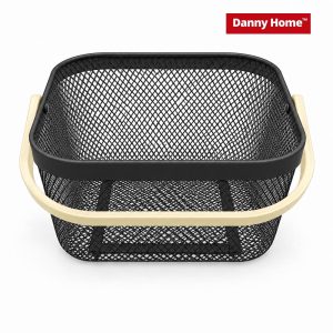 Danny Home Metal Mesh Storage Basket with Folding Handle