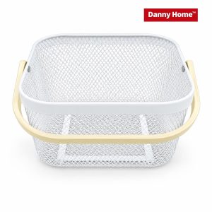 Danny Home Metal Mesh Storage Basket with Folding Handle