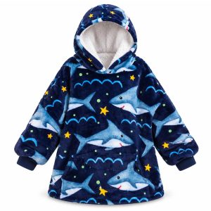 Oversized Sherpa Kids Hoodie Blanket K2-17